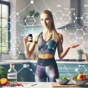 peptides, weight management, appetite control, healthy lifestyle, peptide supplements, fitness motivation, modern kitchen, wellness journey, healthy eating, fresh fruits, smoothie, molecular peptides, health science, weight loss, fitness goals, balanced diet, healthy habits, nutritional supplements, peptide benefits, food and fitness, active lifestyle, health and wellness, dietary peptides, fitness inspiration, wellness motivation, peptide research, healthy living, fitness and nutrition, science of peptides, nutritional health