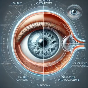 eye cataracts, glaucoma, vision health, ophthalmology, medical illustration, eye diseases, cataract symptoms, glaucoma symptoms, intraocular pressure, cloudy lens, optic nerve damage, eye anatomy, medical infographic, blindness prevention, eye care, eye health, retinal health, visual impairment, medical diagnosis, ophthalmic conditions, healthcare, vision loss, early detection, surgical treatment, eye examination, eye surgery, medical science, health awareness, optical nerve, medical research, vision therapy