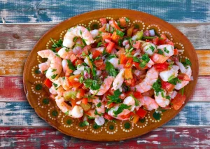 Seafood Ceviche, Shrimp, Scallops, Mussels, Lime Juice, Cilantro, Jalapeño, Onion, Bell Pepper, Seafood Recipe, Ceviche Recipe, Mexican Cuisine, Peruvian Cuisine, Seafood Lover, Foodie, Fresh Seafood, Healthy Recipe, Low-Calorie Recipe, Protein-Rich Recipe, Seafood Marinade, Citrus Marinade. 