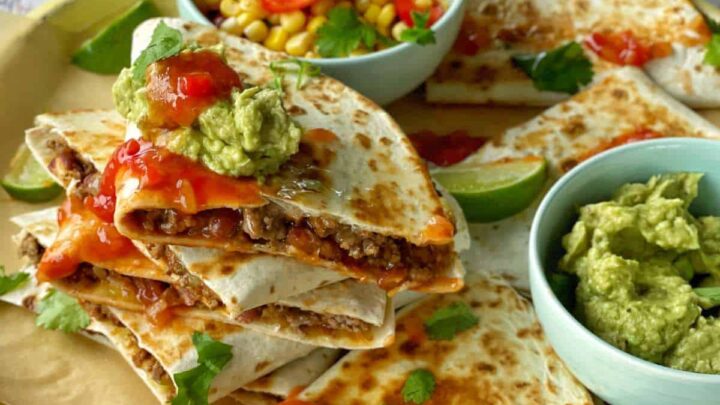 Beef & Chicken Cheesy Quesadillas Recipe
