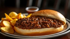 Chef Ed, sloppy joes, homemade fries, potato chips, comfort food, gourmet burgers, brioche bun, ground beef recipes, chef for the rich, tasty sandwiches, classic American meals, cookout food, BBQ recipes, gourmet sloppy joe, chef-inspired, messy food, home cooking, fry recipe, crunchy chips, potato recipes, party food, tailgate recipes, indulgent meals, easy dinner, hearty food, family meal, spicy sloppy joe, beef sandwich, toasted bun, ketchup sauce, fried potatoes, snack chips, artisan sandwich, food styling, chef creations, elevated comfort food, loaded sandwich, fast meal, juicy burger alternative, pub grub, American diner style, food for kids, foodie favorite, culinary cravings, kitchen king, juicy bites, sweet and savory, tangy sauce, homemade seasoning, beefy goodness, fries or chips