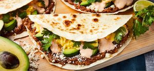 Keywords: baleadas, Honduras food, Chef Ed recipe, grilled meats, Latin street food, refried beans, flour tortilla, carne asada baleada, grilled pork baleada, grilled chicken baleada, authentic Honduran recipe, Latin American cuisine, comfort food, protein-packed meal, street food fusion, traditional Central American food, crema and queso, handmade tortillas, flavorful fillings, food truck favorite, hearty baleadas, layered tortillas, avocado and beans, grilled meat wrap, Latin fusion food, Chef Ed baleadas, Central American recipes, tasy baleada comboChef