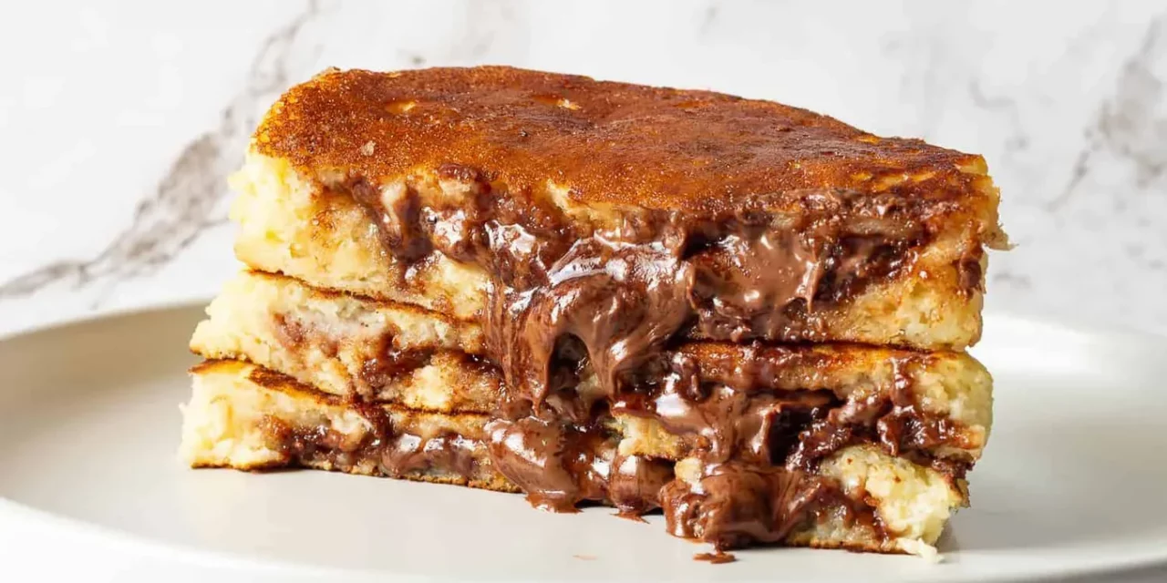 Nutella Stuffed Whole Grain Pancakes