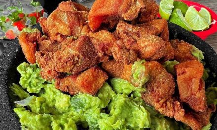 Fried Pork Chunks with Guacamole Recipe