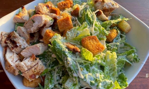 Grilled Chicken Caesar Salad with Bacon recipe