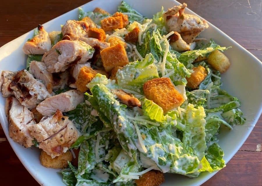 Grilled Chicken Caesar Salad with Bacon recipe