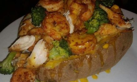Stuffed Baked Potatoes with Shrimp recipe