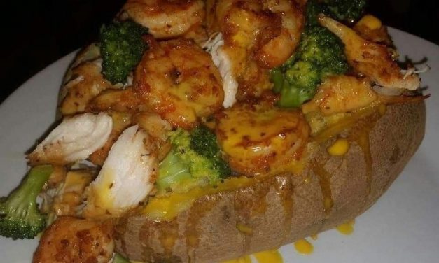 Stuffed Baked Potatoes with Shrimp recipe