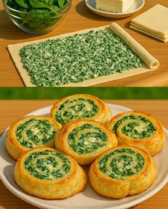 Prep Time: 20 minutes spinach pastry, ricotta cheese, emmentaler cheese, puff pastry, Chef Ed, cheese spirals, savory rolls, party snacks, appetizer idea, vegetarian pastry, cheesy pinwheels, spinach ricotta rolls, flaky pastry, gourmet snack, brunch pastry, homemade rolls, cheese lovers, easy baking, puff pastry roll, savory bites, cheesy pastry, oven baked, golden spirals, hot appetizers, spinach cheese combo, crowd pleaser, snack tray, European cheese, nutmeg flavor, homemade appetizer, finger food, baked goods, creamy ricotta, Emmentaler flavor, crispy crust, holiday snacks, savory swirls, bake and serve, meal prep snacks, breakfast roll, elegant appetizer, comfort baking, family recipe Total Time: 42 minutes Servings: 12–14 spirals