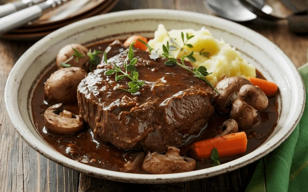 beef bourguignon recipe, classic French beef stew, Chef Ed beef recipes, wine braised beef, boeuf bourguignon, winter comfort food, Dutch oven recipes, hearty beef stew, slow-cooked beef