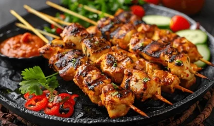Grilled Chicken Skewers in Red Sauce Recipe