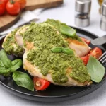 Keywords: pesto recipe, Chef Ed pesto, basil pesto, classic pesto sauce, meat pesto pairings, vegetarian pesto meals, homemade pesto, pesto for chicken, pesto pasta, pesto with steak, easy pesto recipe, olive oil sauce, nut-free pesto option, garlic basil pesto, summer sauce, Italian sauce, healthy pesto ideas, pesto for roasted veggies, pesto on fish, pesto with portobello, caprese with pesto, pesto grilled salmon, fresh herb sauce, pesto aioli, how to make pesto, vegetarian Italian food, pesto pasta primavera, pesto pizza sauce, basil garlic olive oil sauce