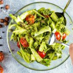 Keywords: pesto recipe, Chef Ed pesto, basil pesto, classic pesto sauce, meat pesto pairings, vegetarian pesto meals, homemade pesto, pesto for chicken, pesto pasta, pesto with steak, easy pesto recipe, olive oil sauce, nut-free pesto option, garlic basil pesto, summer sauce, Italian sauce, healthy pesto ideas, pesto for roasted veggies, pesto on fish, pesto with portobello, caprese with pesto, pesto grilled salmon, fresh herb sauce, pesto aioli, how to make pesto, vegetarian Italian food, pesto pasta primavera, pesto pizza sauce, basil garlic olive oil sauce