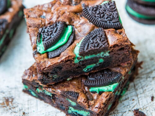 mint brownies, andes mint brownies, mint oreo brownies, fudgy mint brownies, chocolate mint dessert, holiday brownies, Chef Ed recipes, grasshopper brownie, peppermint brownies
