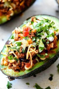 Tag words: avocado recipe, stuffed avocados, Mexican ground beef, spicy avocado snack, healthy taco alternative, Tex-Mex appetizer, keto Mexican recipe, low-carb stuffed avocado, Chef Ed recipe, avocado and jalapeño, homemade Mexican salsa, cheesy stuffed avocados, beef stuffed avocado halves, sour cream topping, cilantro garnish, taco night ideas, quick Mexican meals, protein-packed lunch, gluten-free Mexican food, avocado lovers meal, Mexican comfort food, ground beef dinner, taco filling ideas, jalapeño recipes, low carb high fat recipes, spicy snack ideas, stuffed avocado dinner, easy Mexican food, Chef Ed specialties, stuffed avocado with cheese