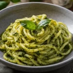 Keywords: pesto recipe, Chef Ed pesto, basil pesto, classic pesto sauce, meat pesto pairings, vegetarian pesto meals, homemade pesto, pesto for chicken, pesto pasta, pesto with steak, easy pesto recipe, olive oil sauce, nut-free pesto option, garlic basil pesto, summer sauce, Italian sauce, healthy pesto ideas, pesto for roasted veggies, pesto on fish, pesto with portobello, caprese with pesto, pesto grilled salmon, fresh herb sauce, pesto aioli, how to make pesto, vegetarian Italian food, pesto pasta primavera, pesto pizza sauce, basil garlic olive oil sauce